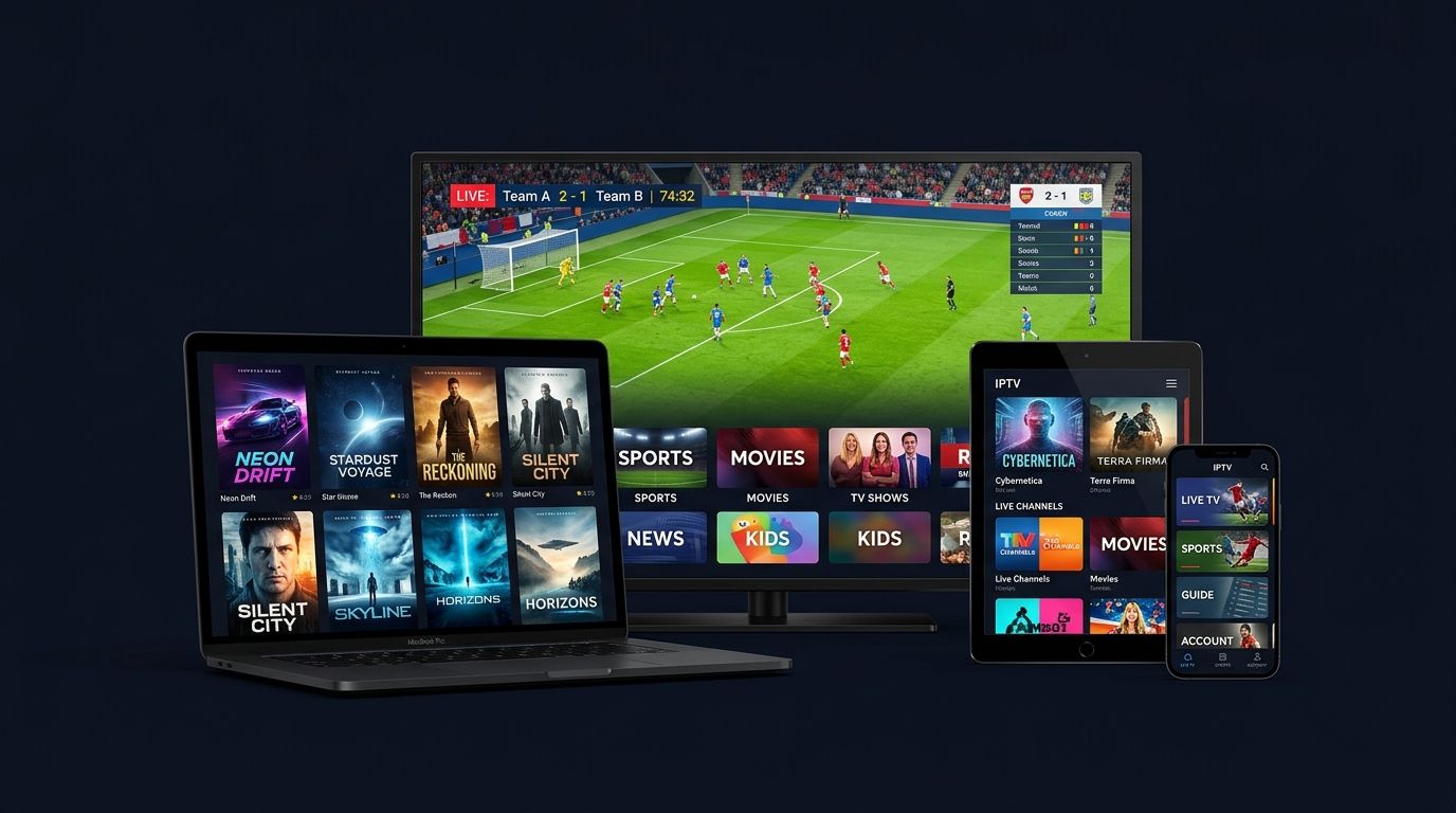 IPTVImpact running on TV, laptop, tablet and phone
