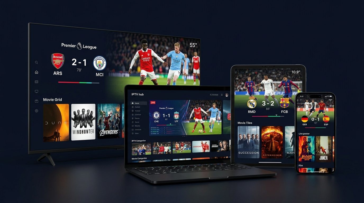 IPTVImpact running on TV, laptop, tablet and phone